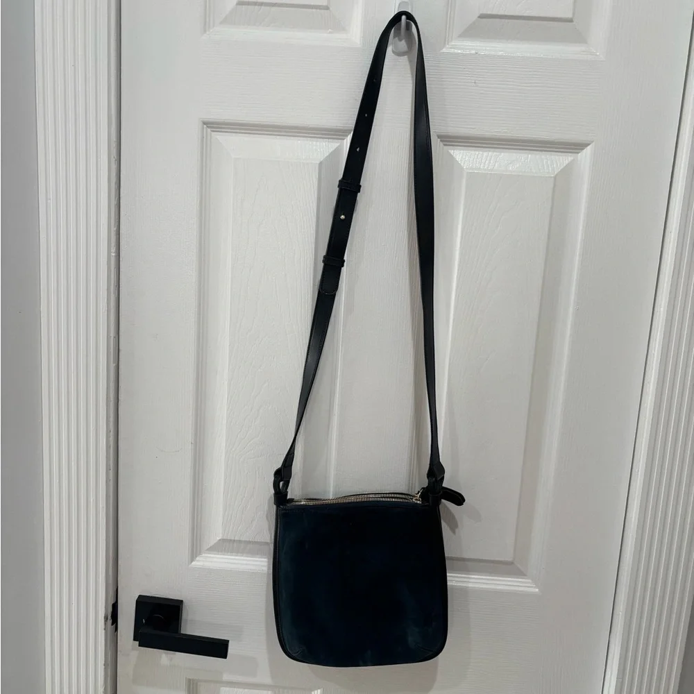 M. Gemi Teal and Black Leather Messenger Bag - Picture 7 of 13